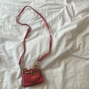 Nano red crossbody with chain detailing